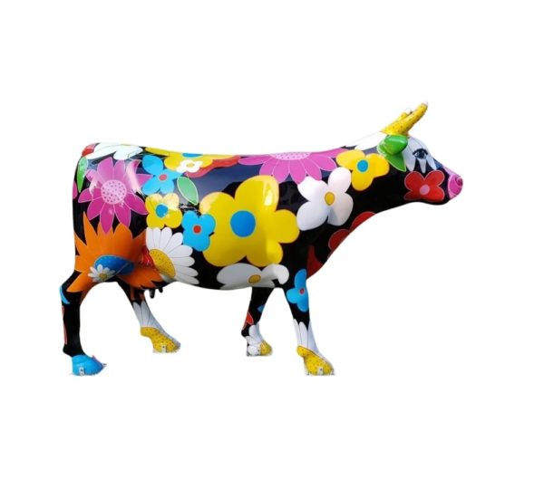 Vaches-en-resine-suisse-fond-noir-fleurs-1